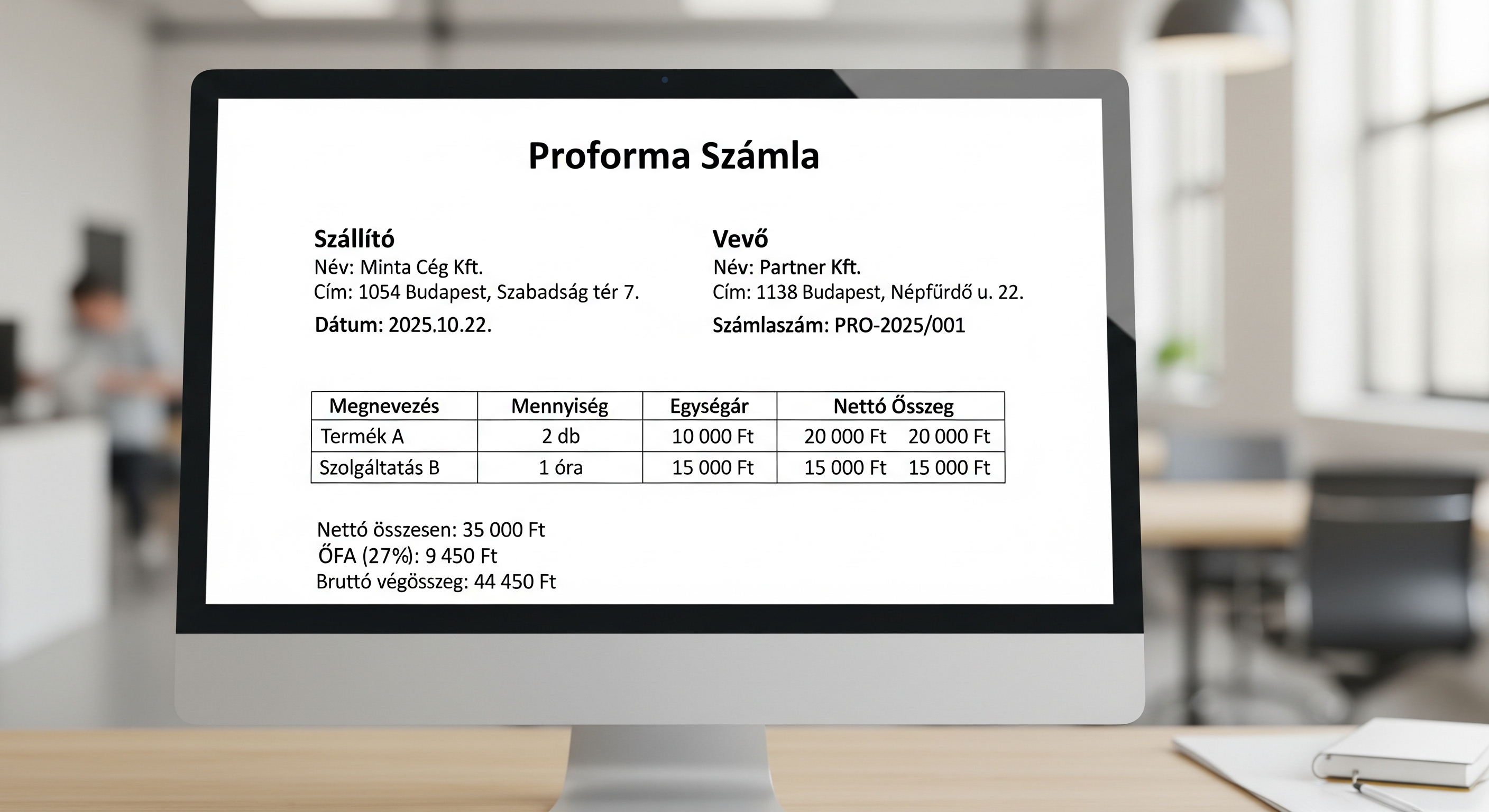Proforma számla